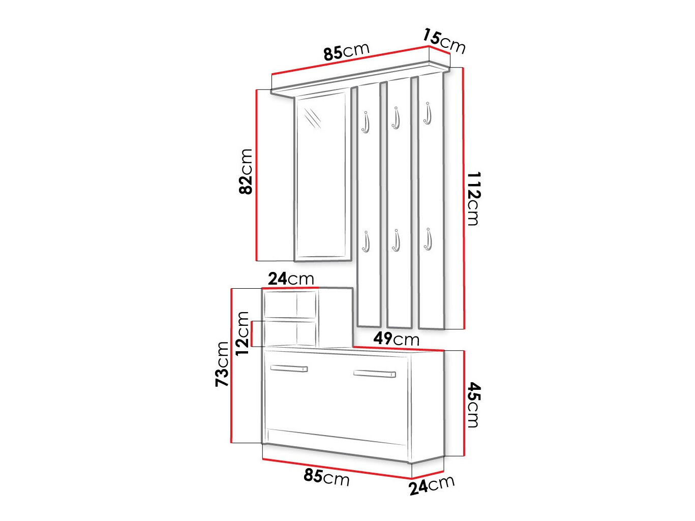 Meuble d'entrée Candum (Sonoma chêne)