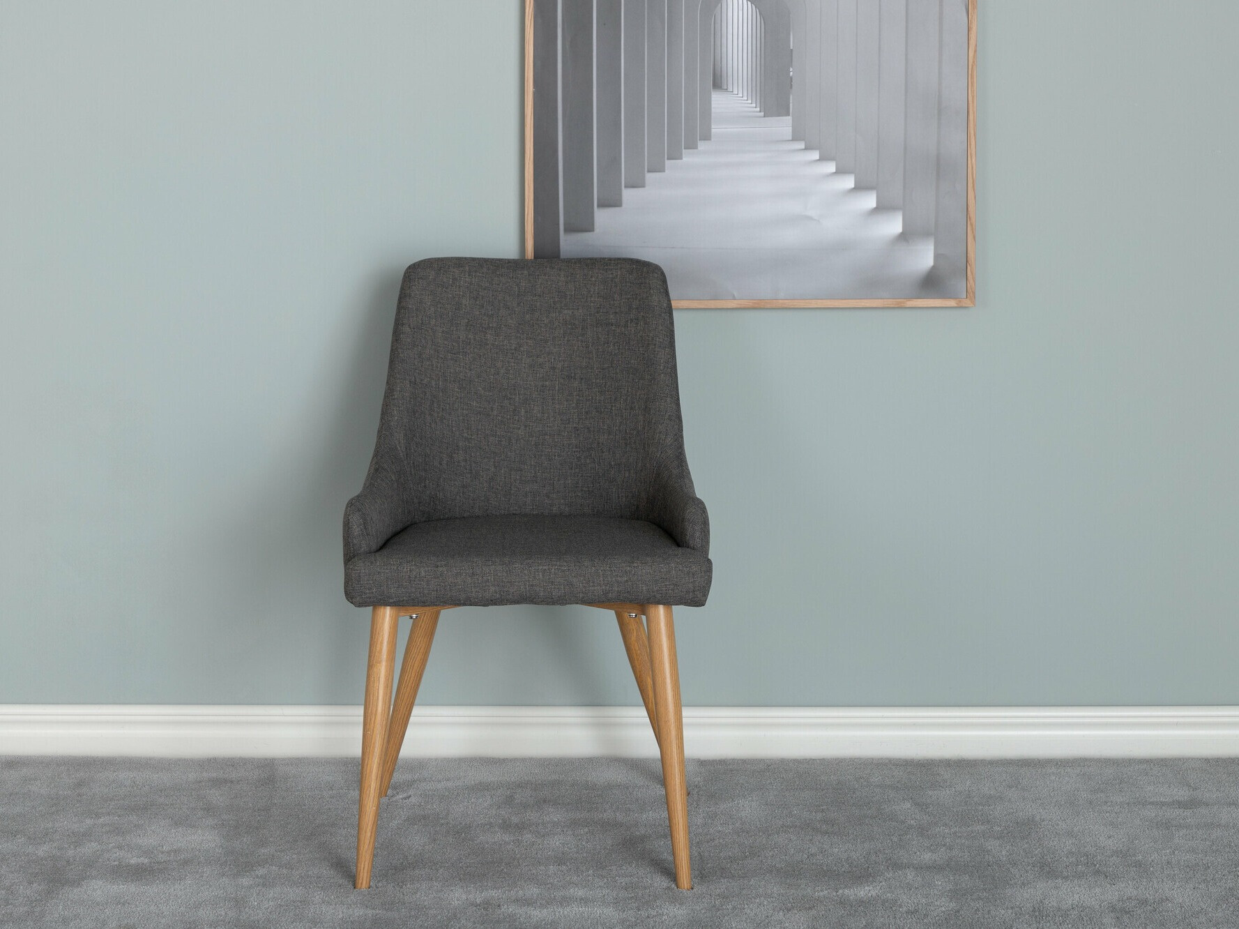 Chaise Dallas 222 (Gris foncé + Marron)