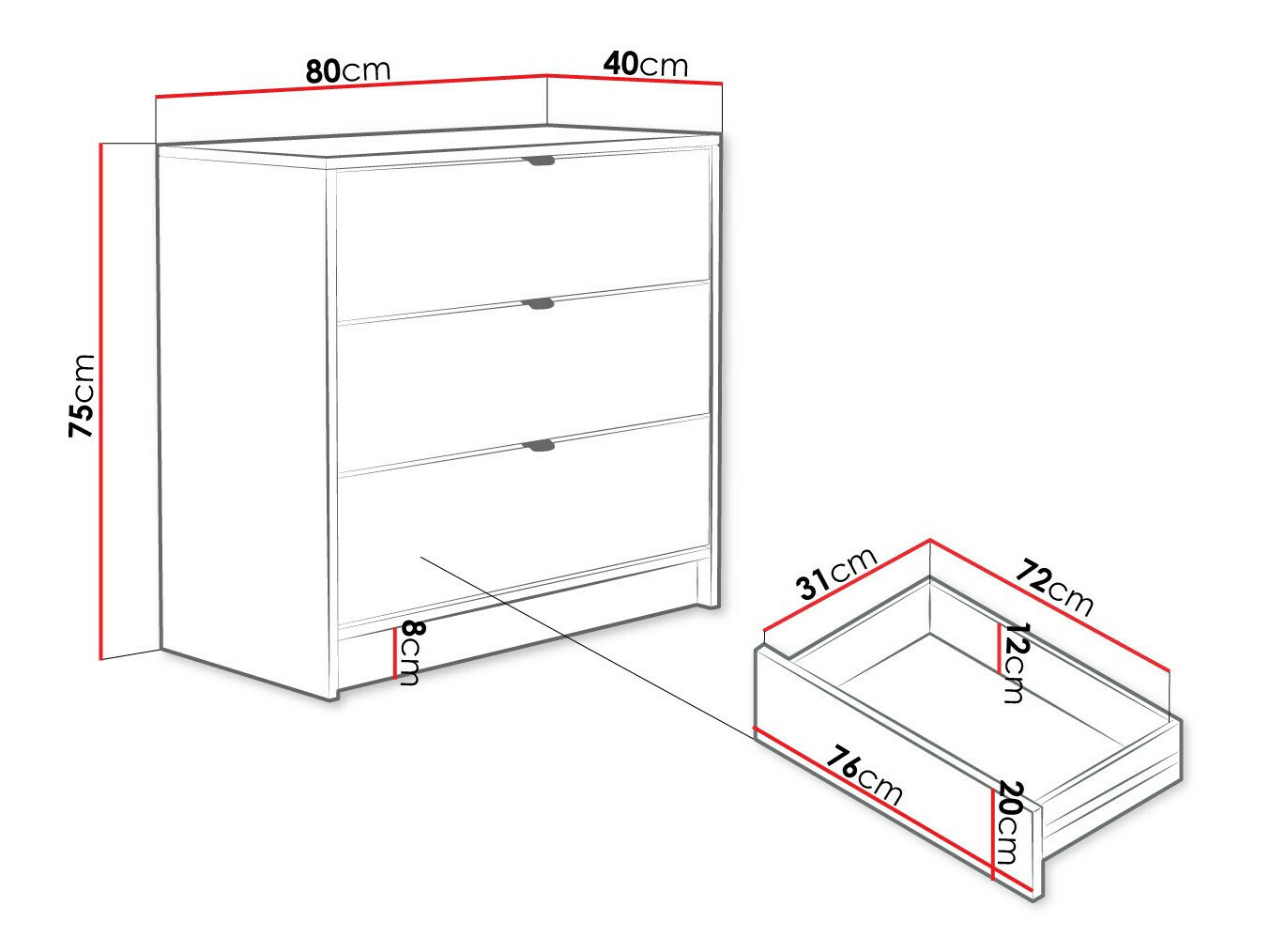 Commode Comfivo Papilio I (Noir)