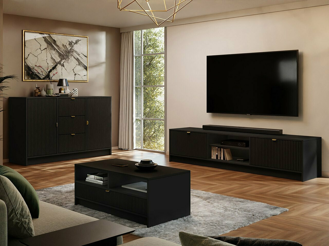 Meuble TV Comfivo Papilio I (Noir)