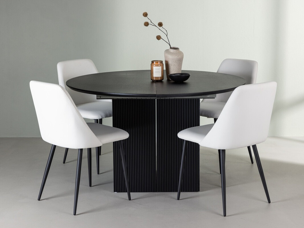Salle à manger complète Dallas 4276 (Blanc + Noir)