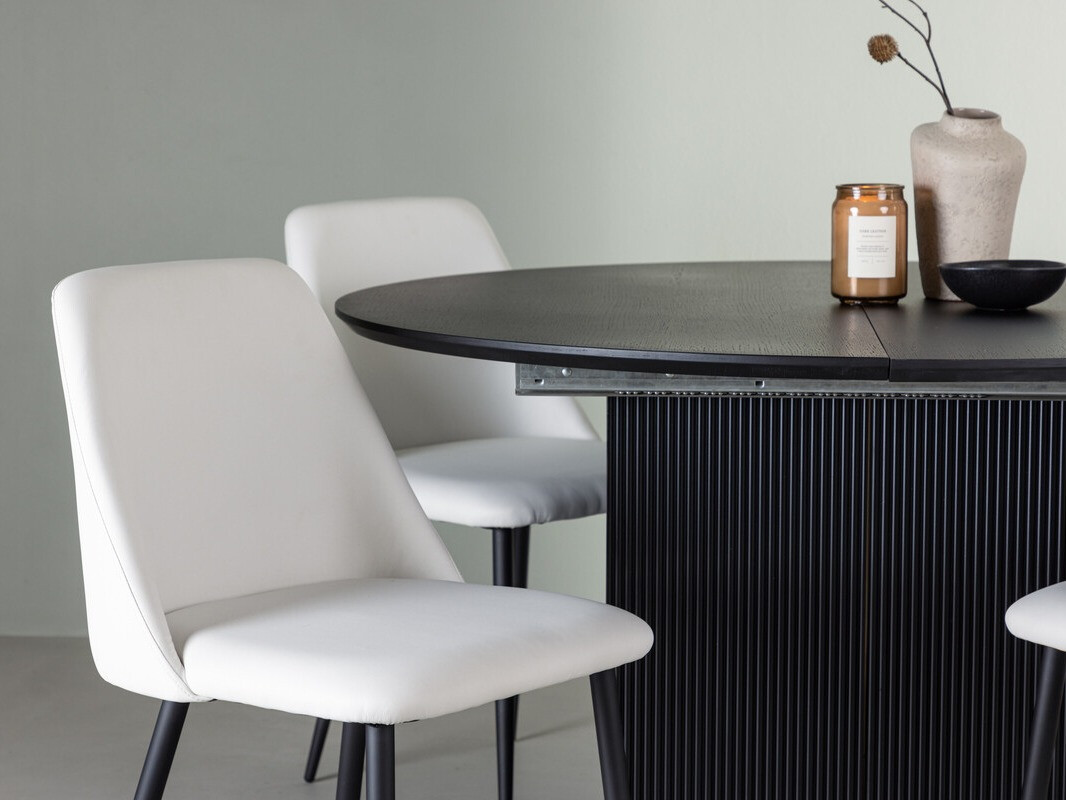 Salle à manger complète Dallas 4276 (Blanc + Noir)