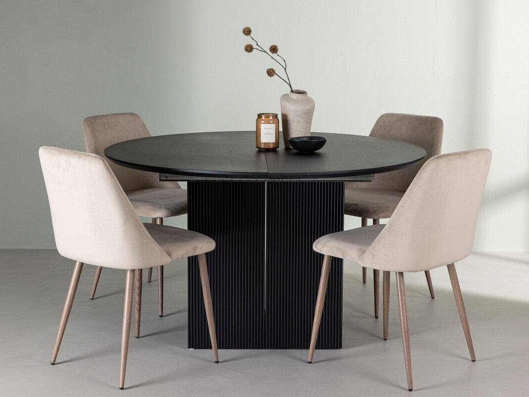 Salle à manger complète Dallas 4276 (Crème + Marron)