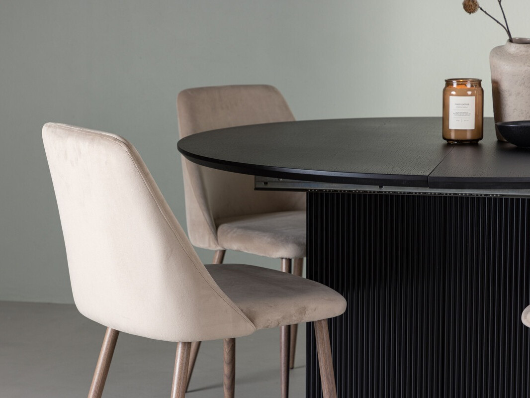 Salle à manger complète Dallas 4276 (Crème + Marron)