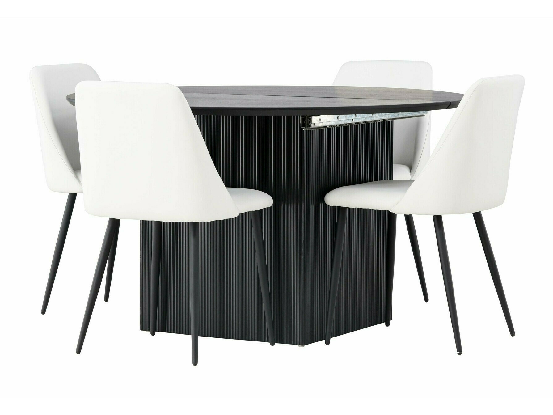 Salle à manger complète Dallas 4276 (Blanc + Noir)