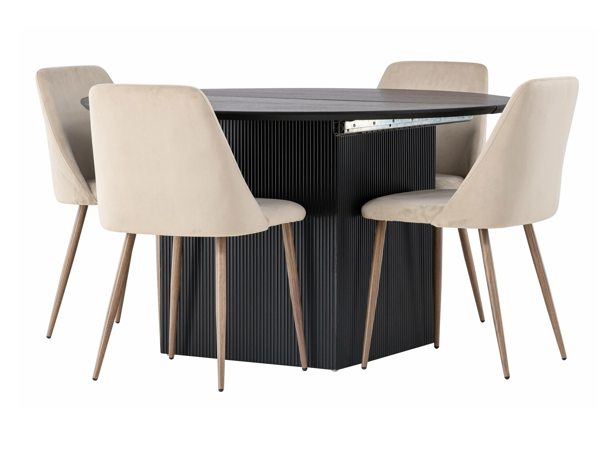 Salle à manger complète Dallas 4276 (Crème + Marron)