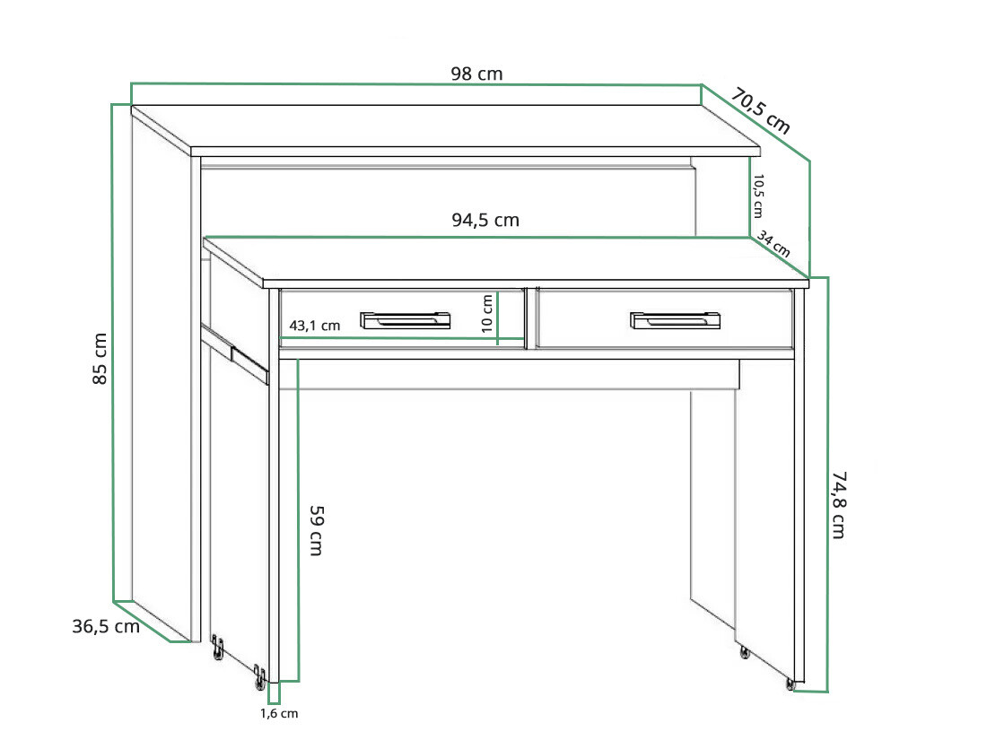 Bureau Gilroy 103 (Blanc)