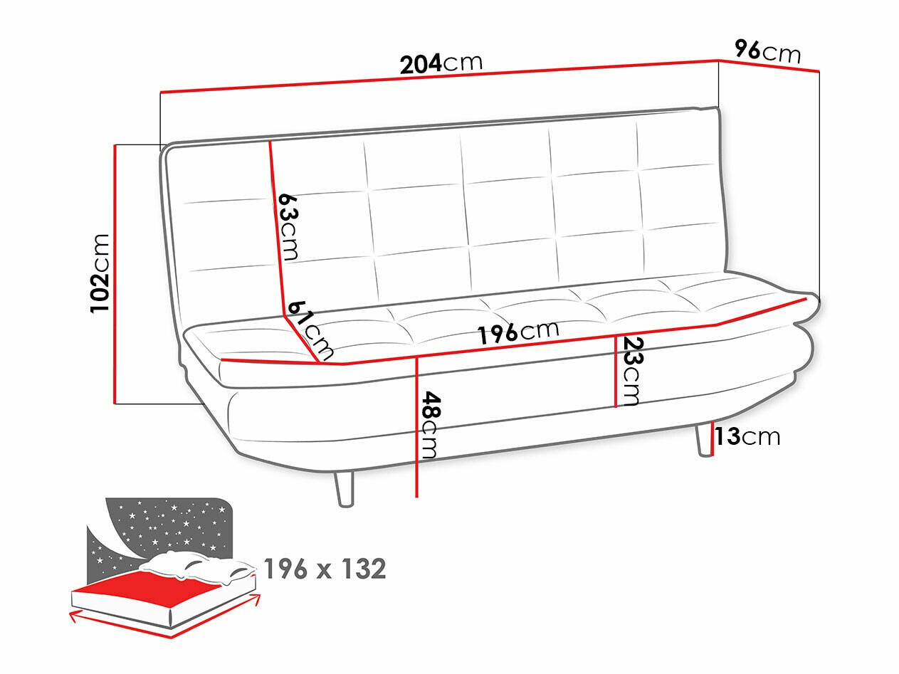 Canapé convertible Carlsbad 120 (Kronos 01 + Kronos 22)