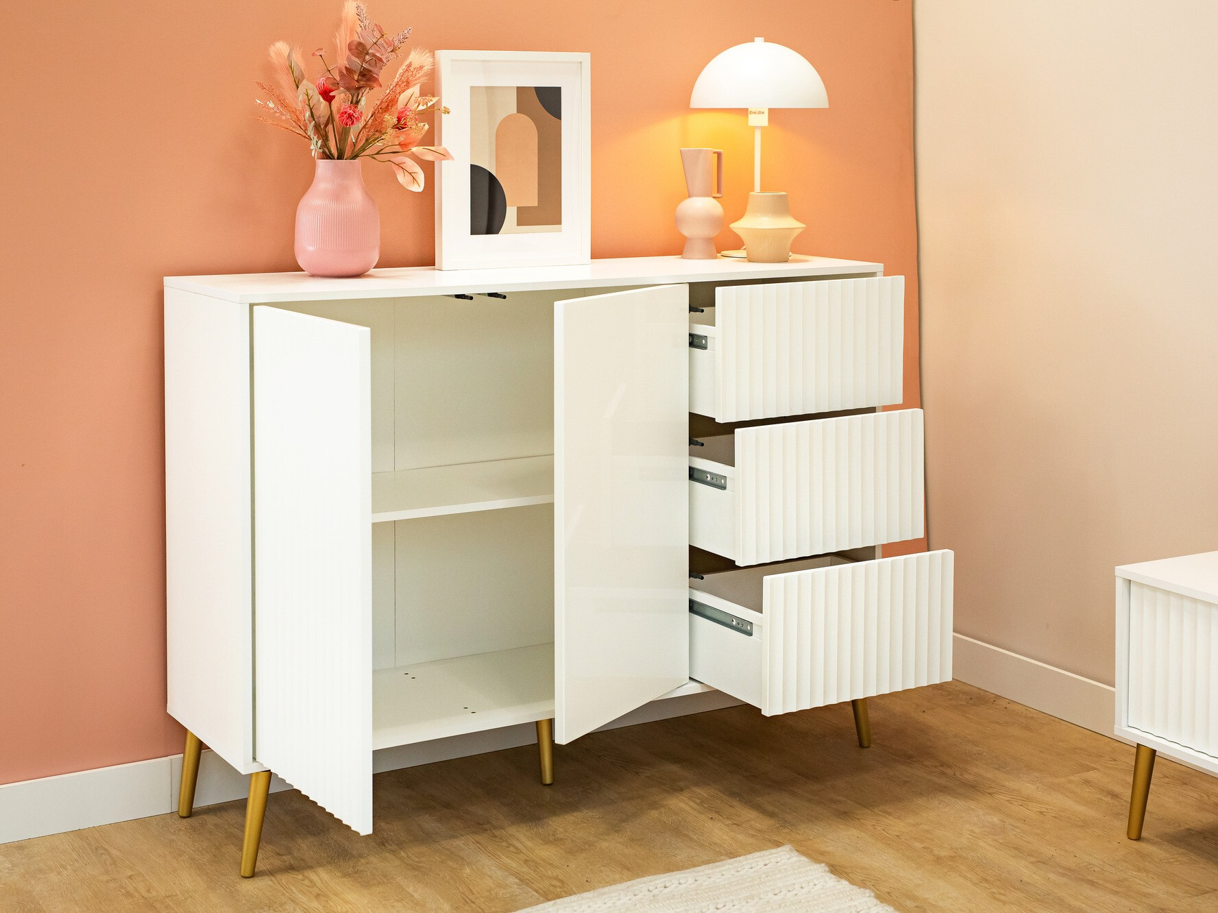 Commode Cirferi 101 (Blanc + Doré)