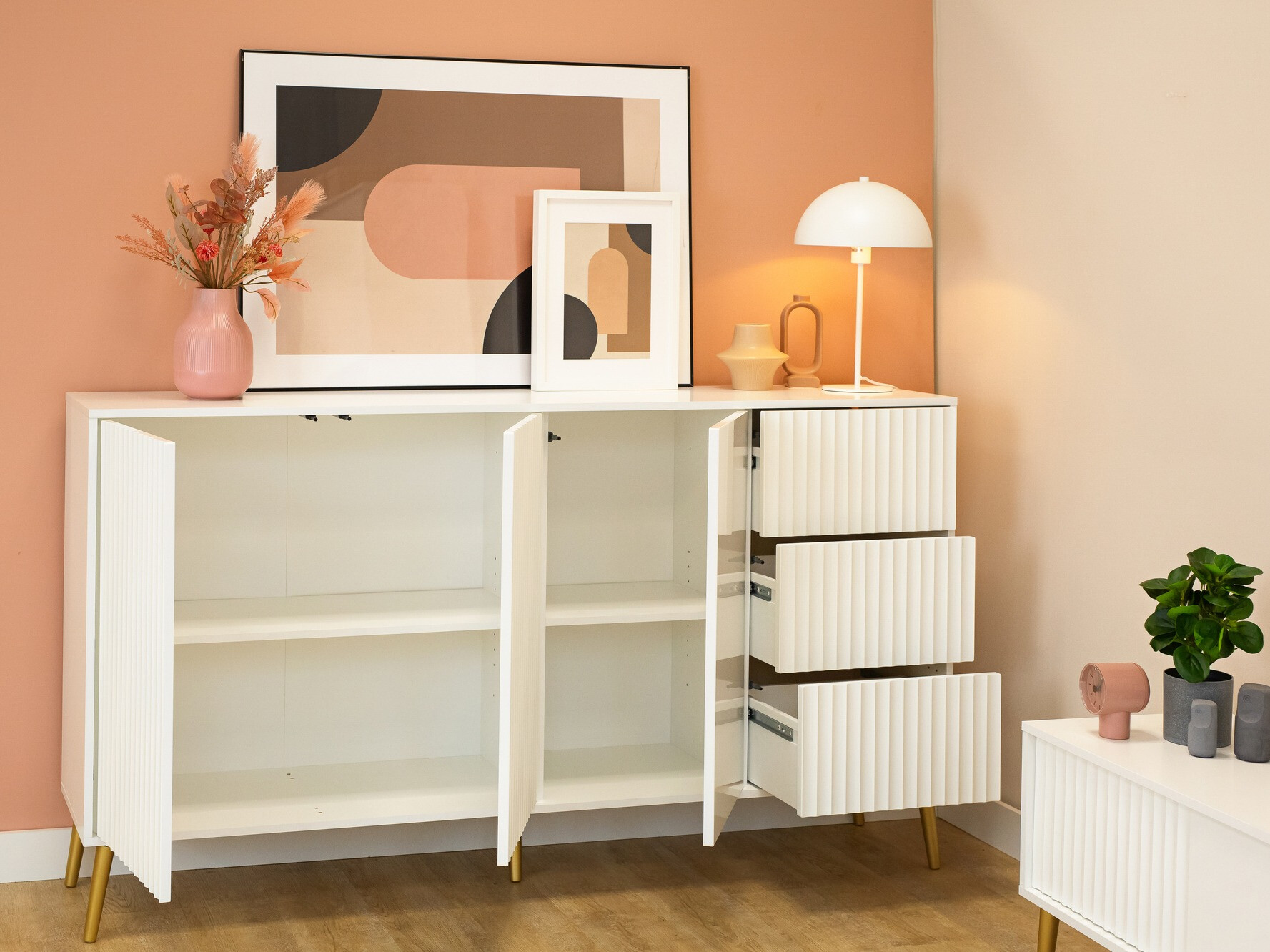 Commode Cirferi 102 (Blanc + Doré)