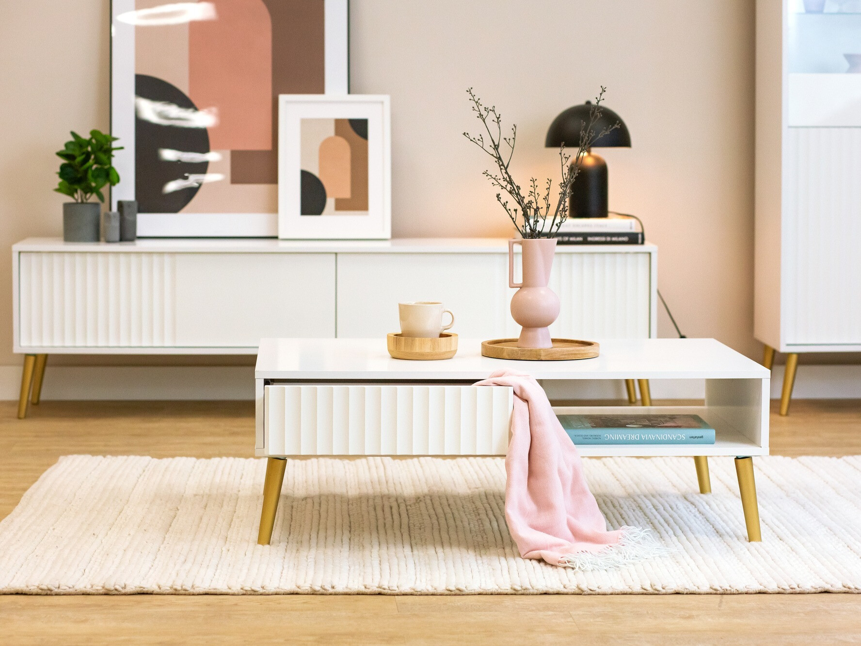 Table basse Cirferi 103 (Blanc + Doré)