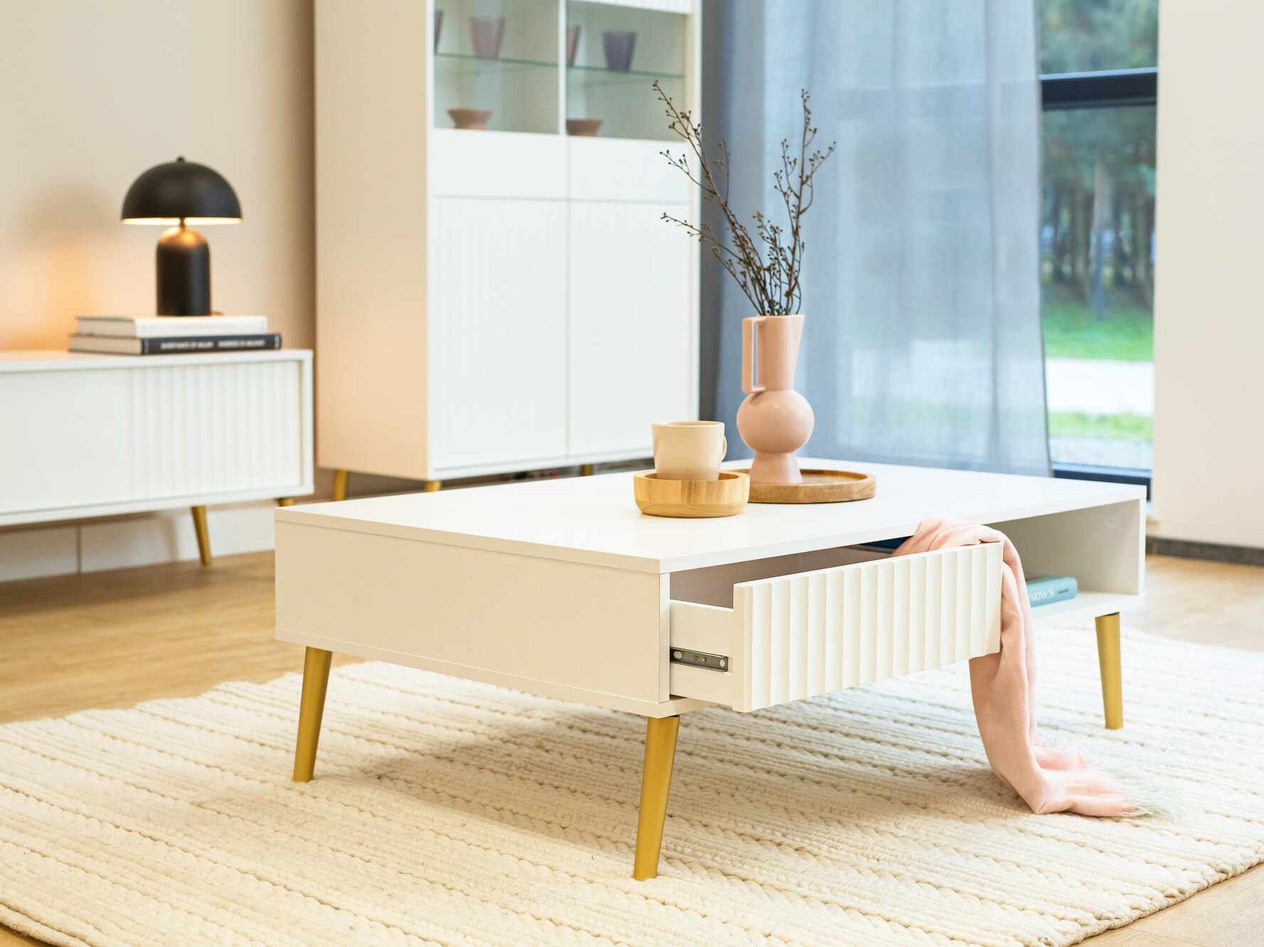 Table basse Cirferi 103 (Blanc + Doré)