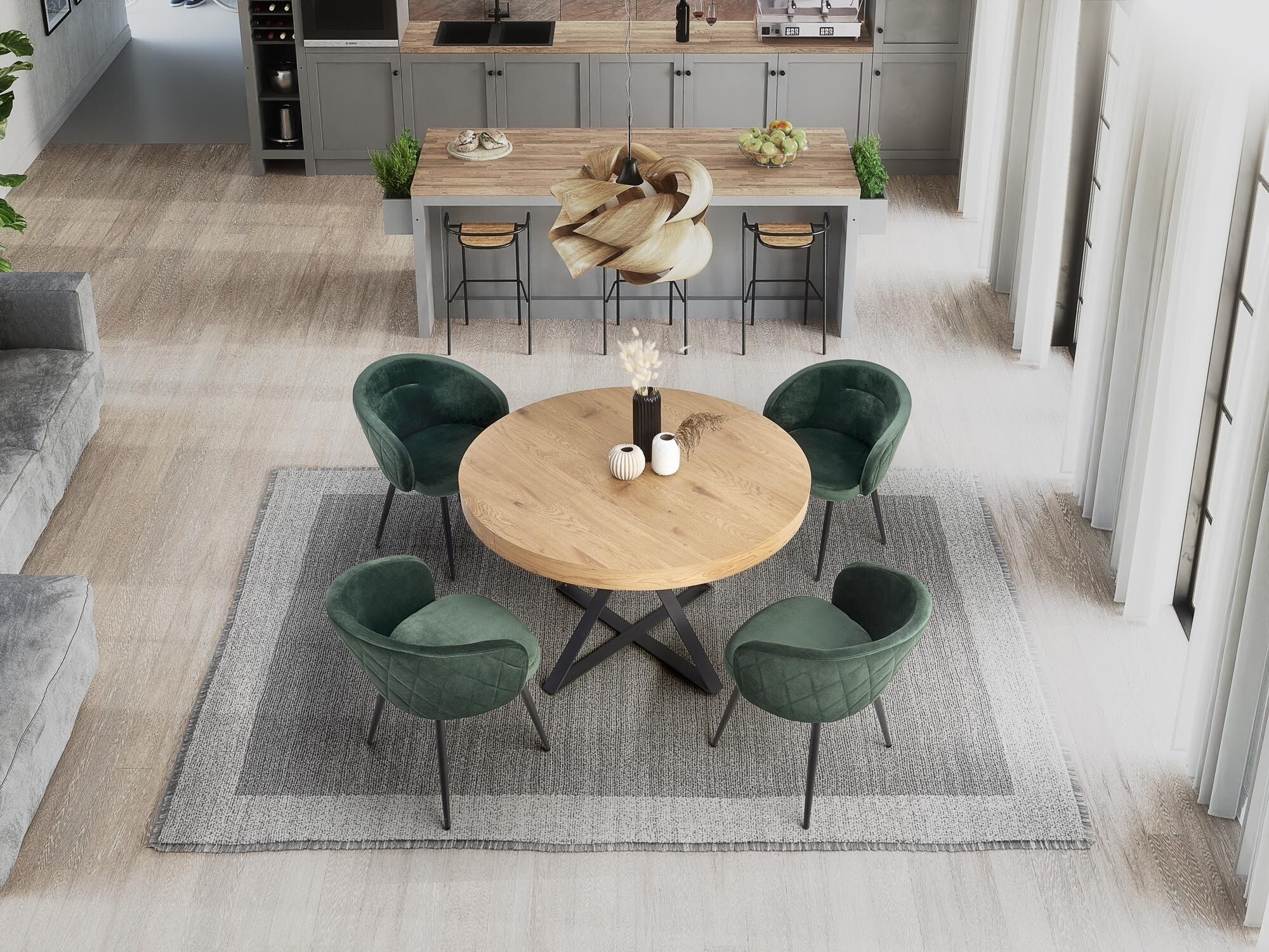 Chaise Houston 1230 (Vert foncé)