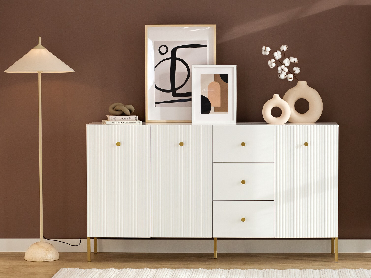Commode Etliva 102 (Blanc + Doré)