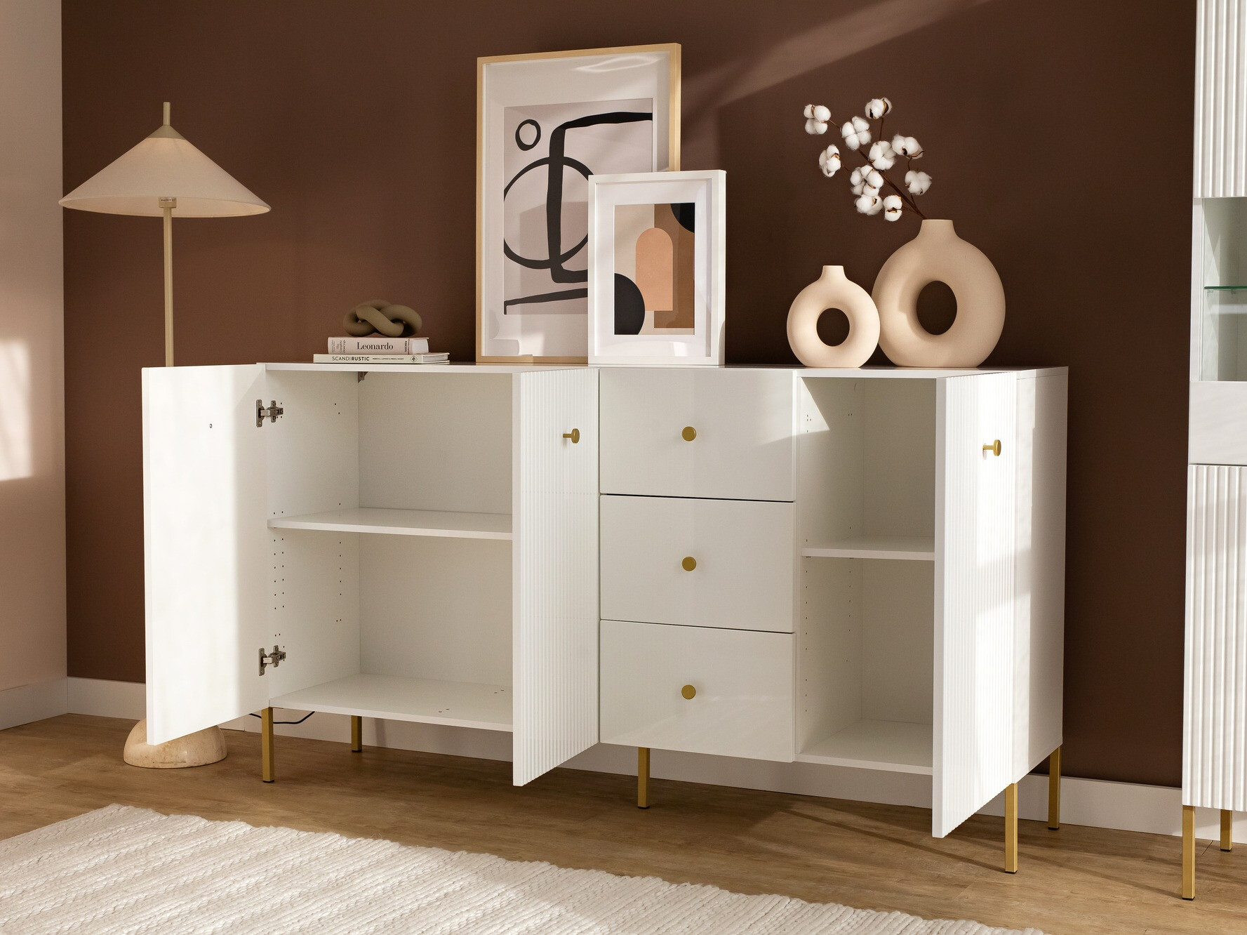 Commode Etliva 102 (Blanc + Doré)