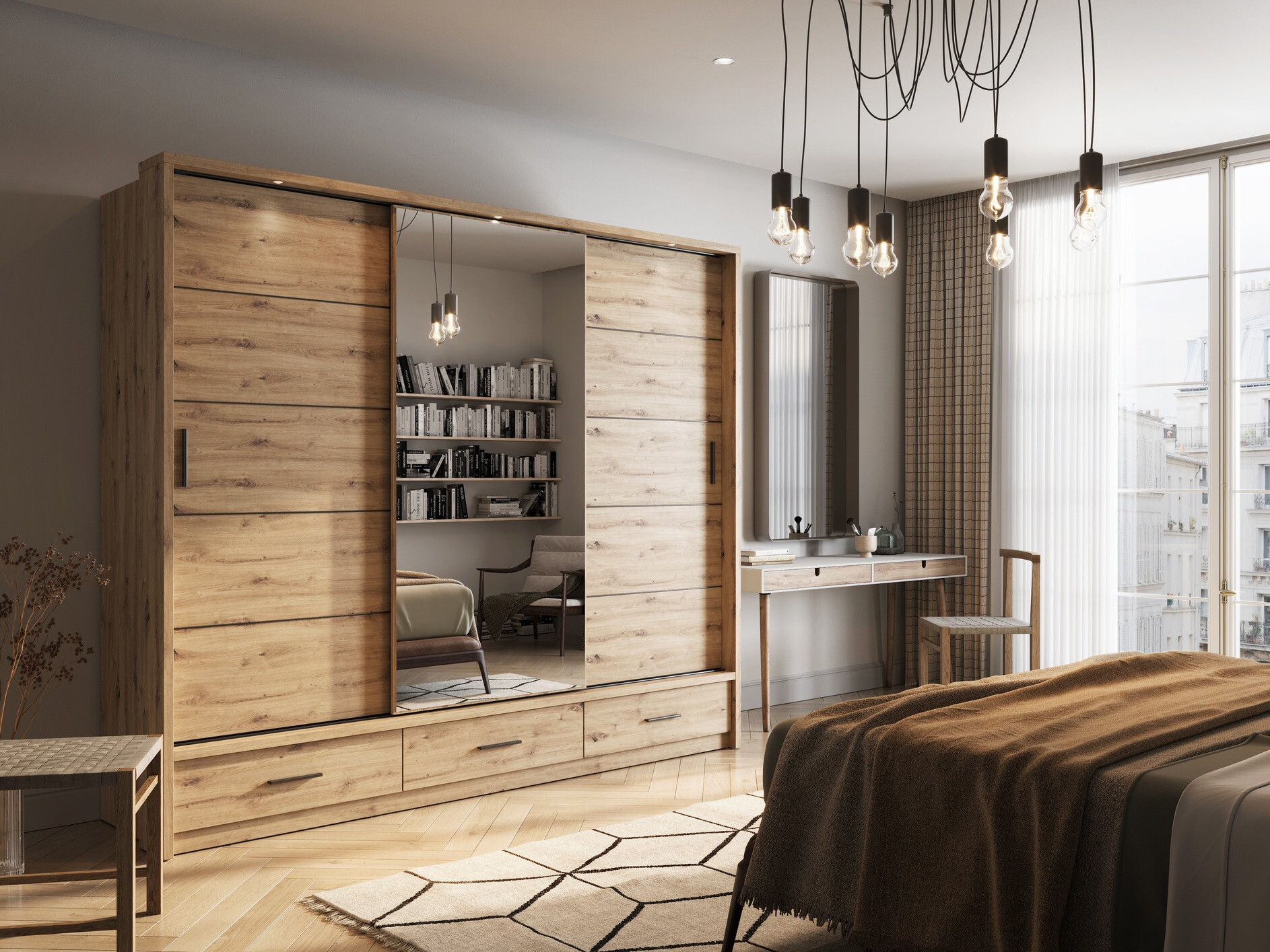 Armoire Fresno 100 (Chêne Artisan)