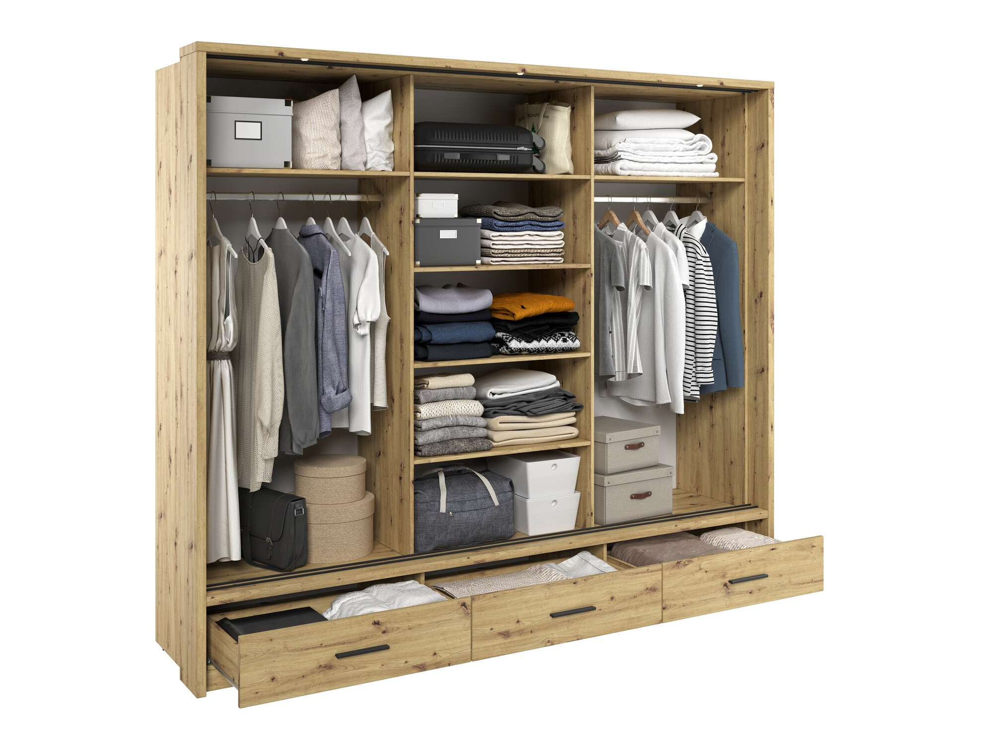 Armoire Fresno 100 (Chêne Artisan)
