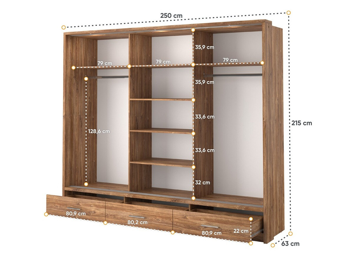 Armoire Fresno 100 (Chêne Stirling)
