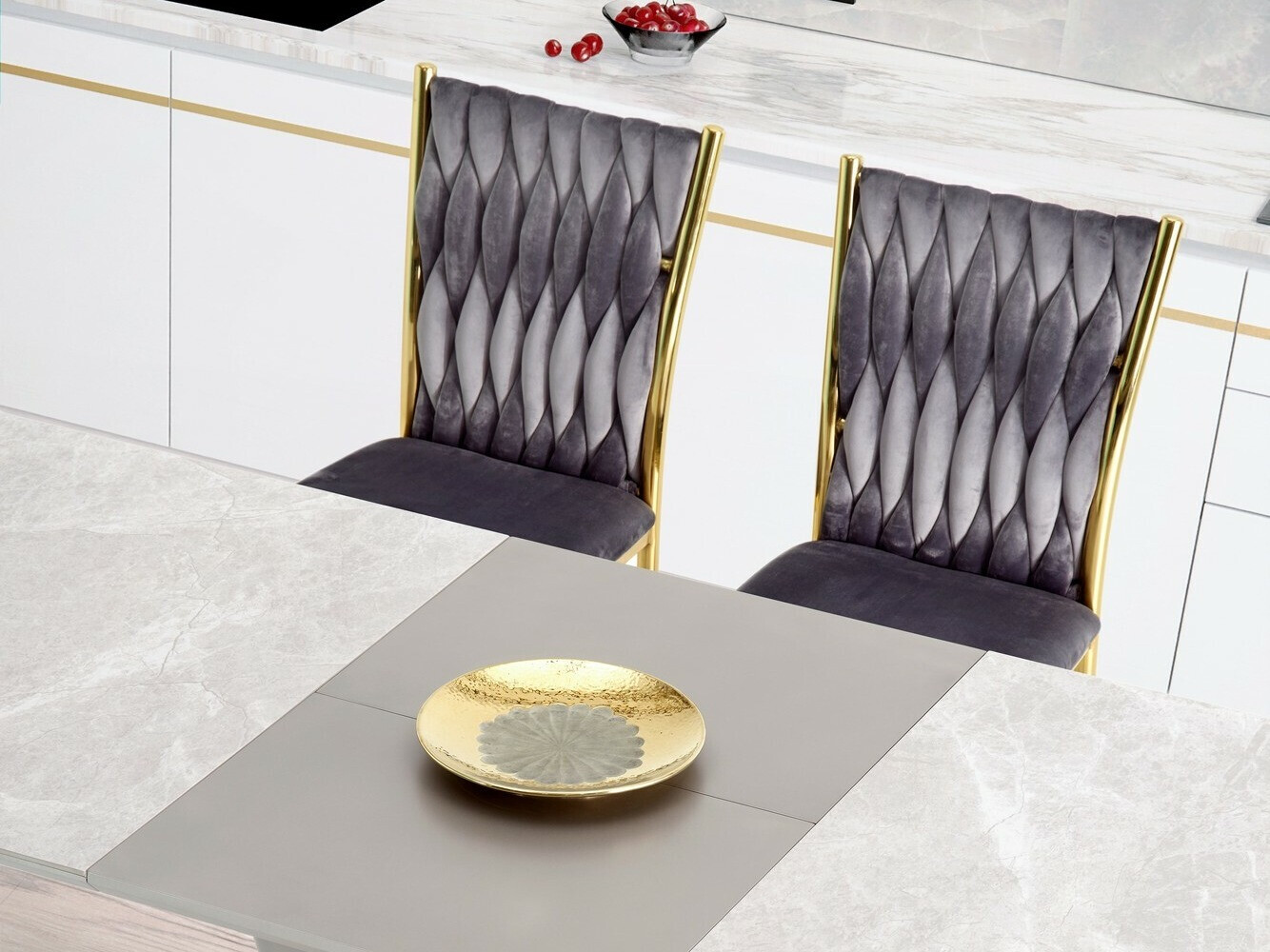 Chaise Houston 1139 (Gris + Doré)