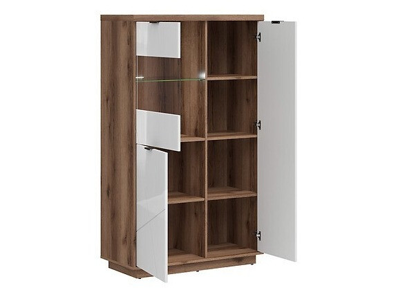 Ensemble de salon Fivale 110 (Chêne delano foncé + Blanc brillant)
