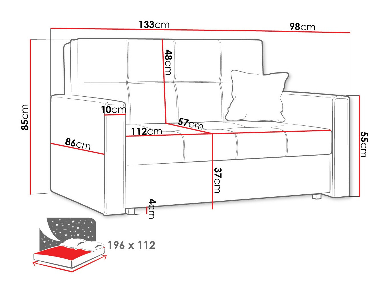 Canapé convertible Nuvora II (Alova 04 + Alova 46)