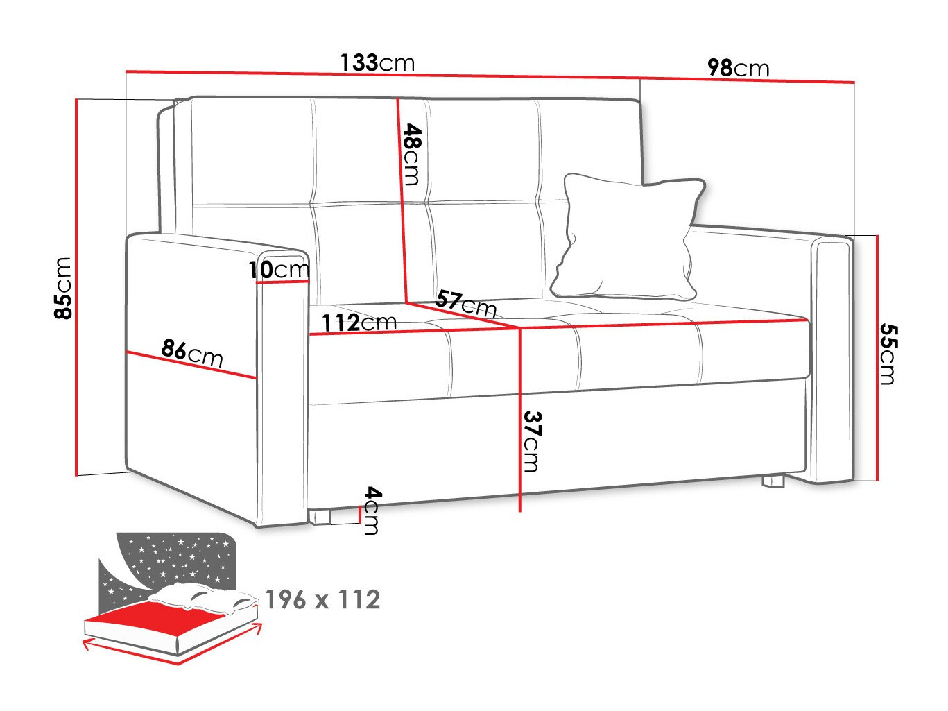 Canapé convertible Nuvora II (Alova 36 + Alova 29)