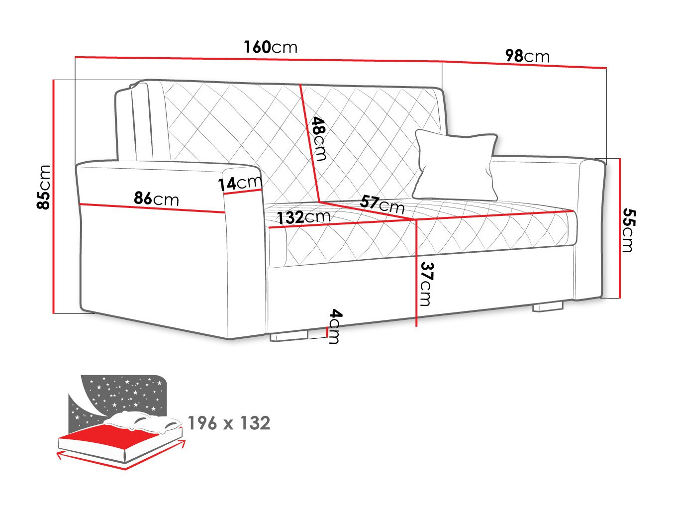 Canapé convertible Clarona III (Zanzibar 190)