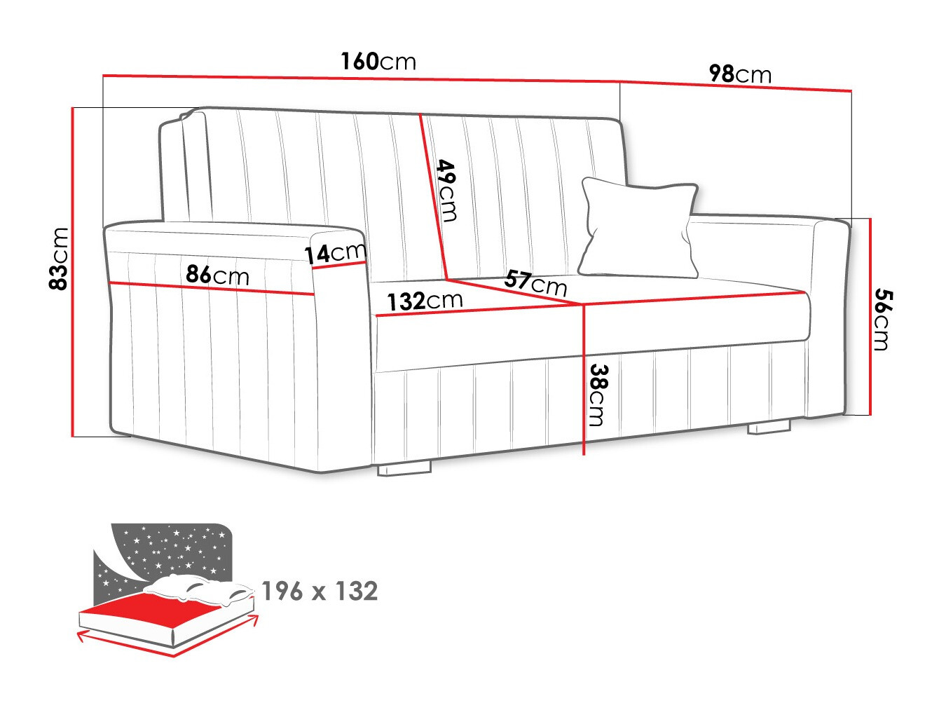Canapé convertible Orinen III (Paros 2)