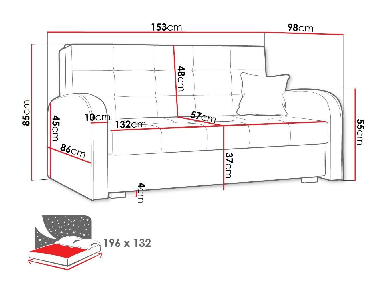 Canapé convertible Silona III (Kronos 19)