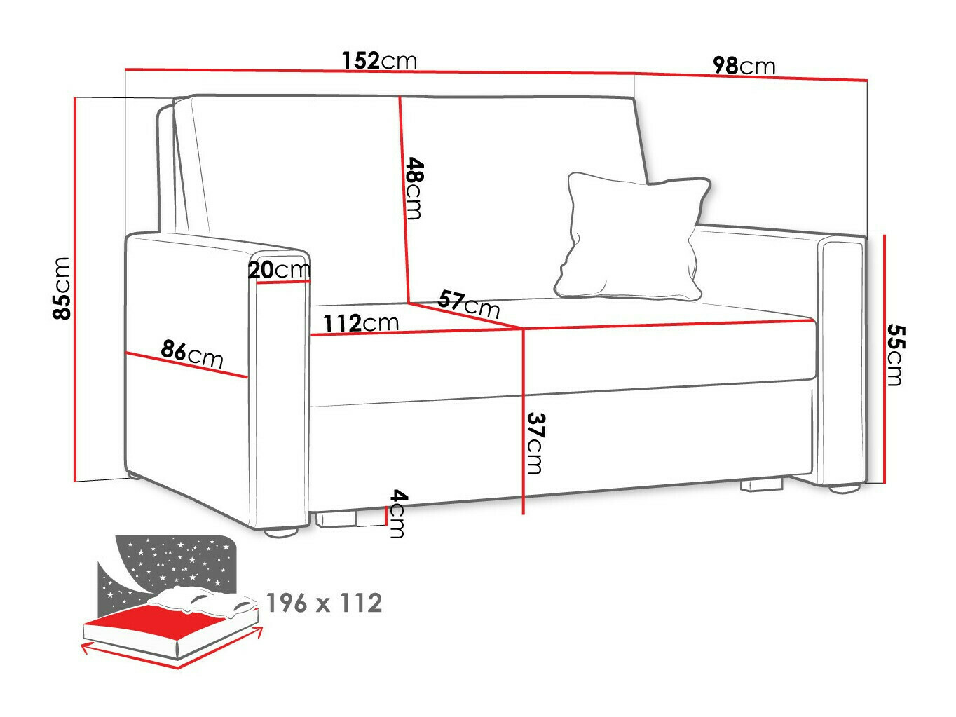 Canapé convertible Clarlen II (Poso 100)