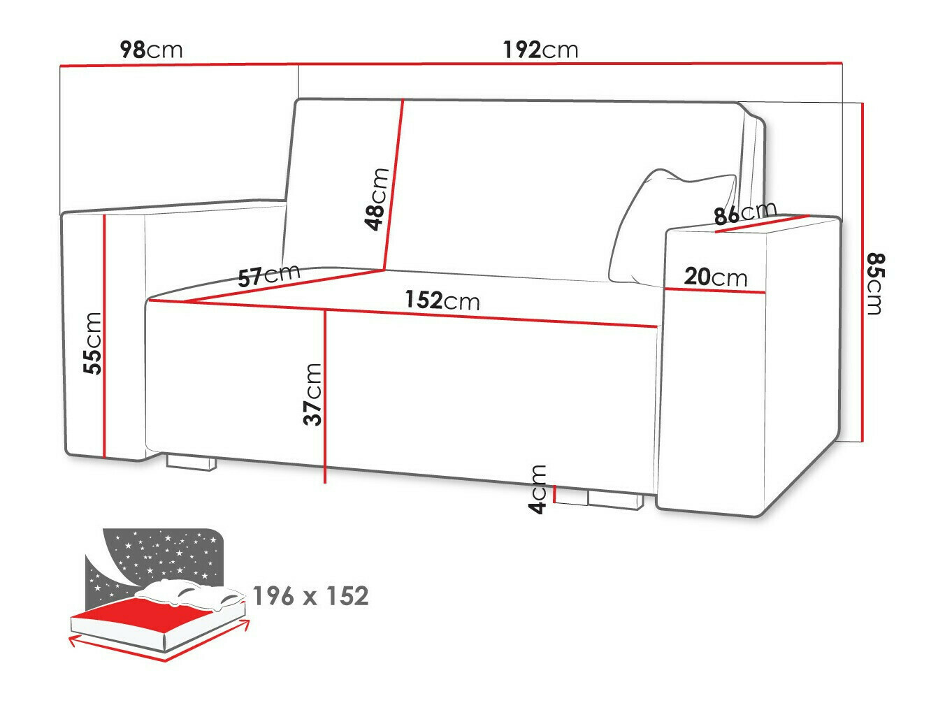 Canapé convertible Serora IV (Neve 34)