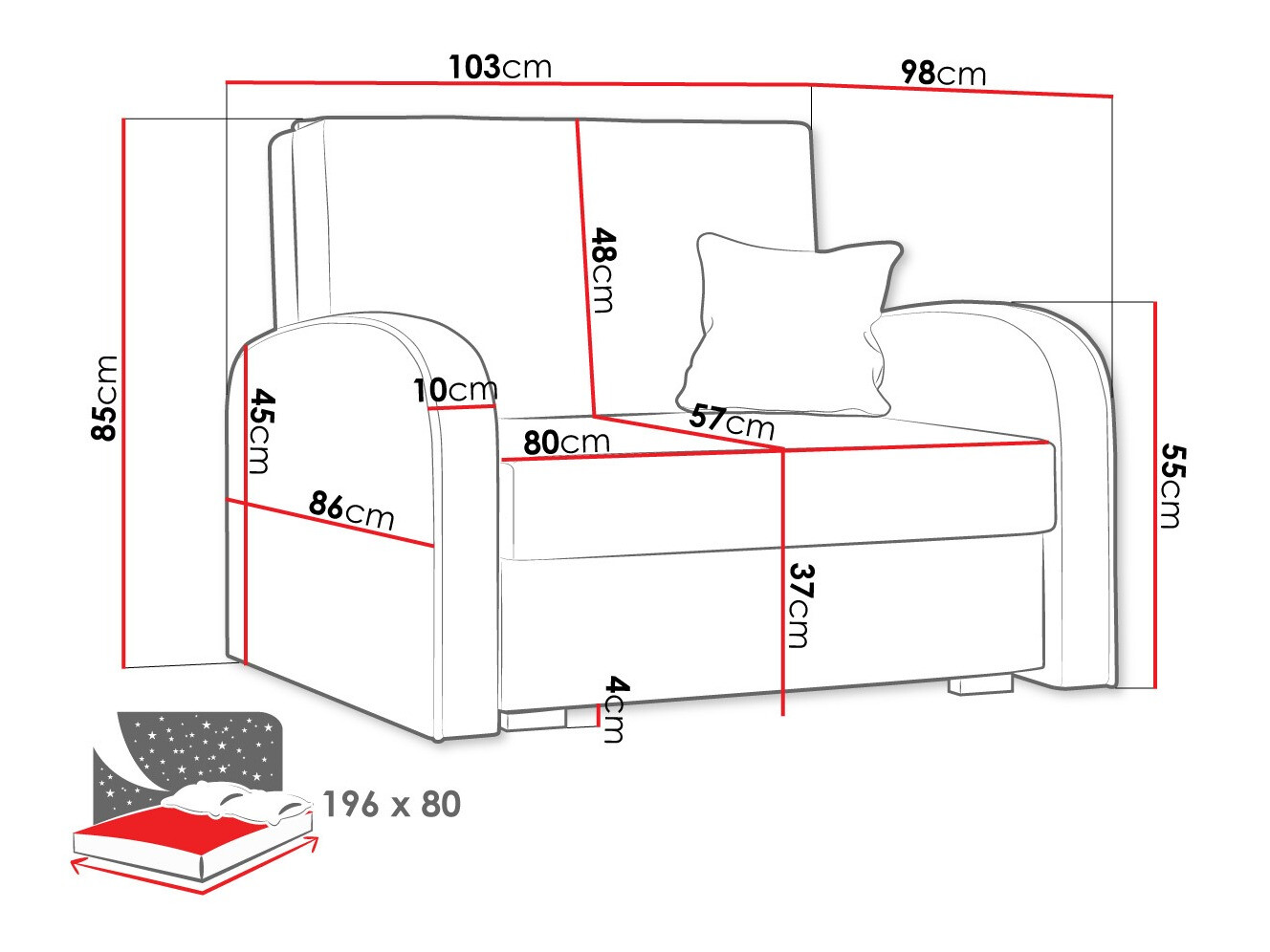 Fauteuil Columbus 160 (Mono 232 + Sorriso 5)