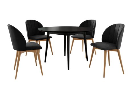 Salle à manger complète Racine 127 (Marron + Magic Velvet 2219)