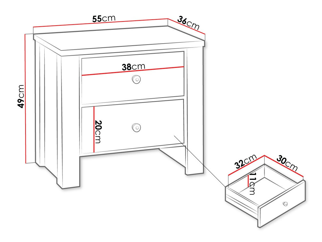 Table de chevet Toledo J116