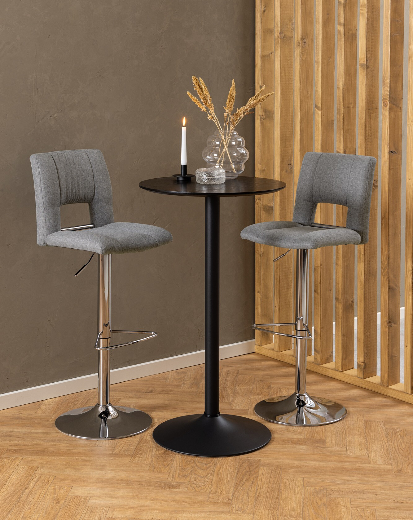 Chaise de bar mi-hauteur Norsica 164 (Gris clair + Argent)