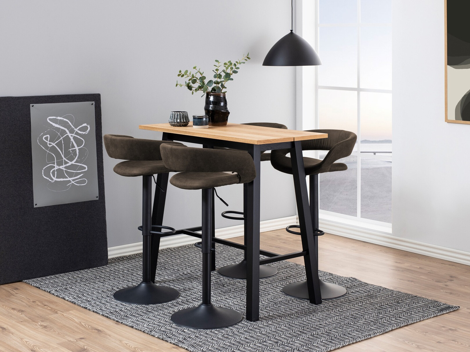 Chaise de bar mi-hauteur Norsica 280 (Anthracite + Noir)