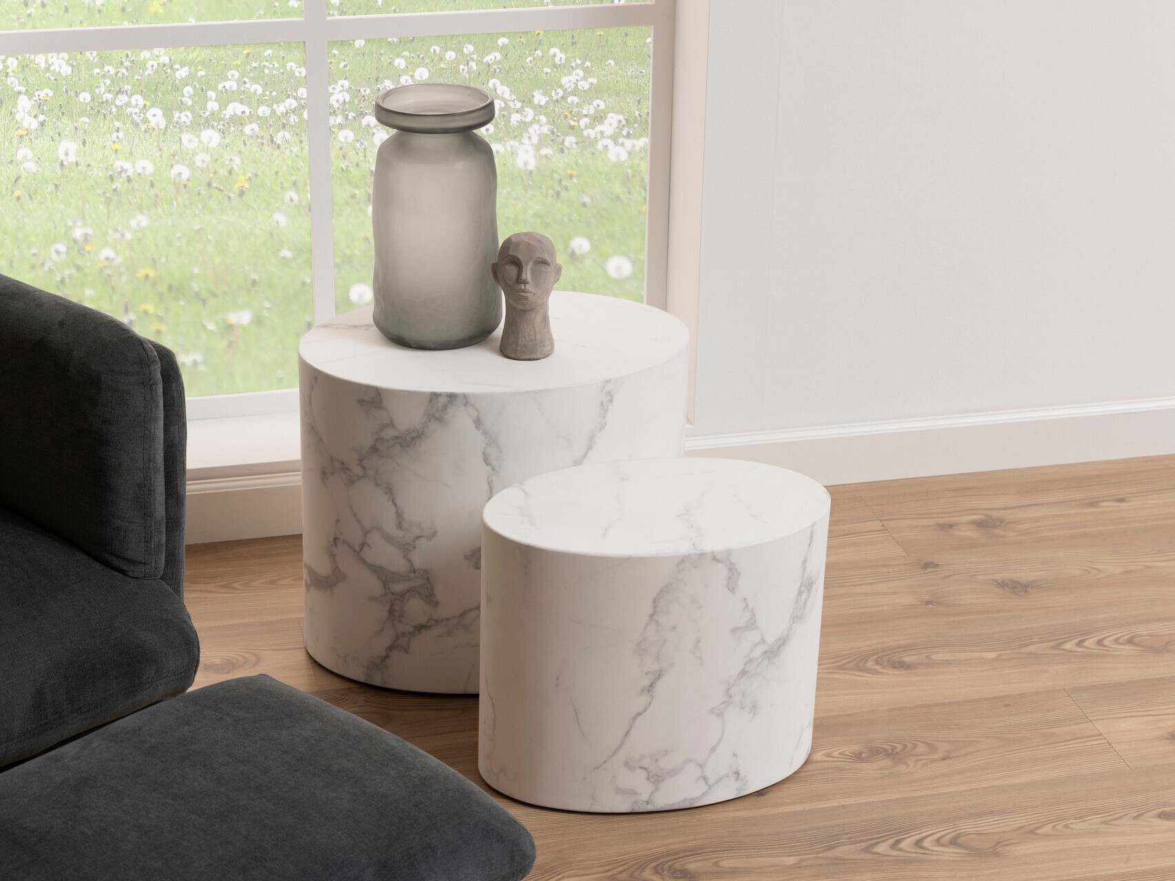 Ensemble de tables d'appoint Norsica 587 (Marbre blanc)