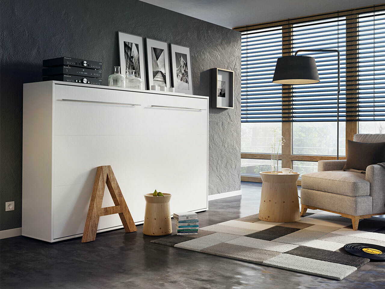 Lit escamotable Concept Pro Lenart IX (Blanc)