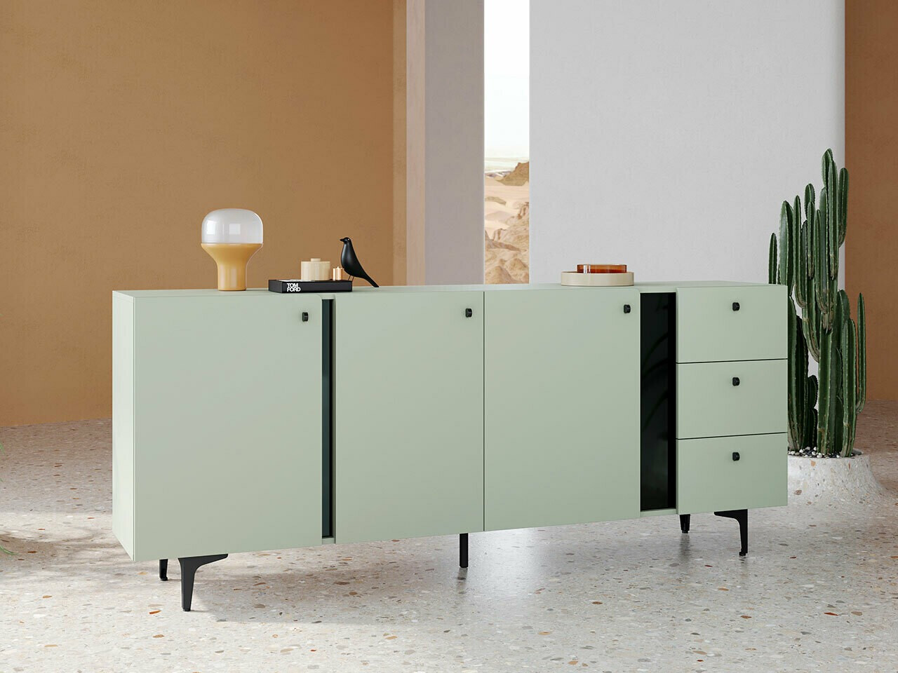 Commode Fresno AF113 (Vert poussiéreux)