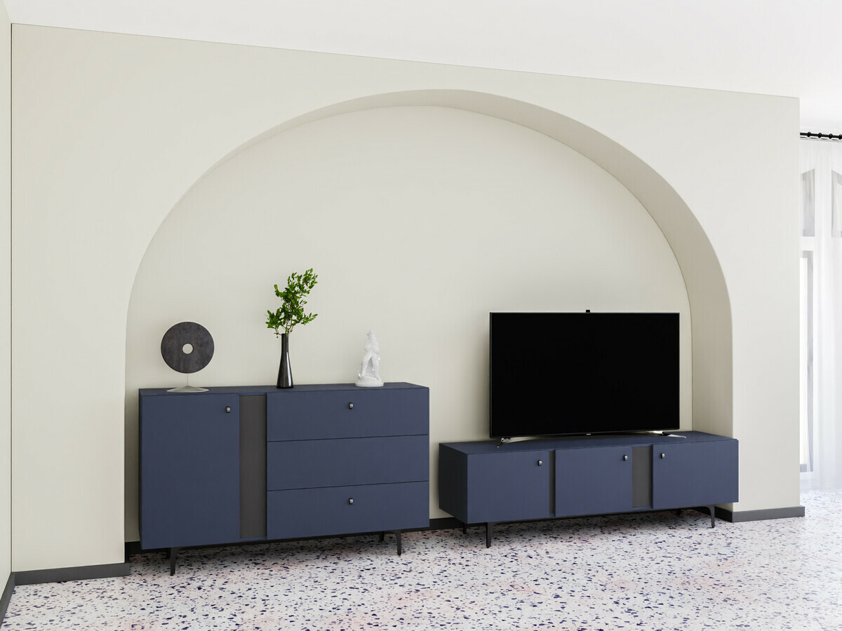 Meuble TV Fresno AF116 (Bleu)