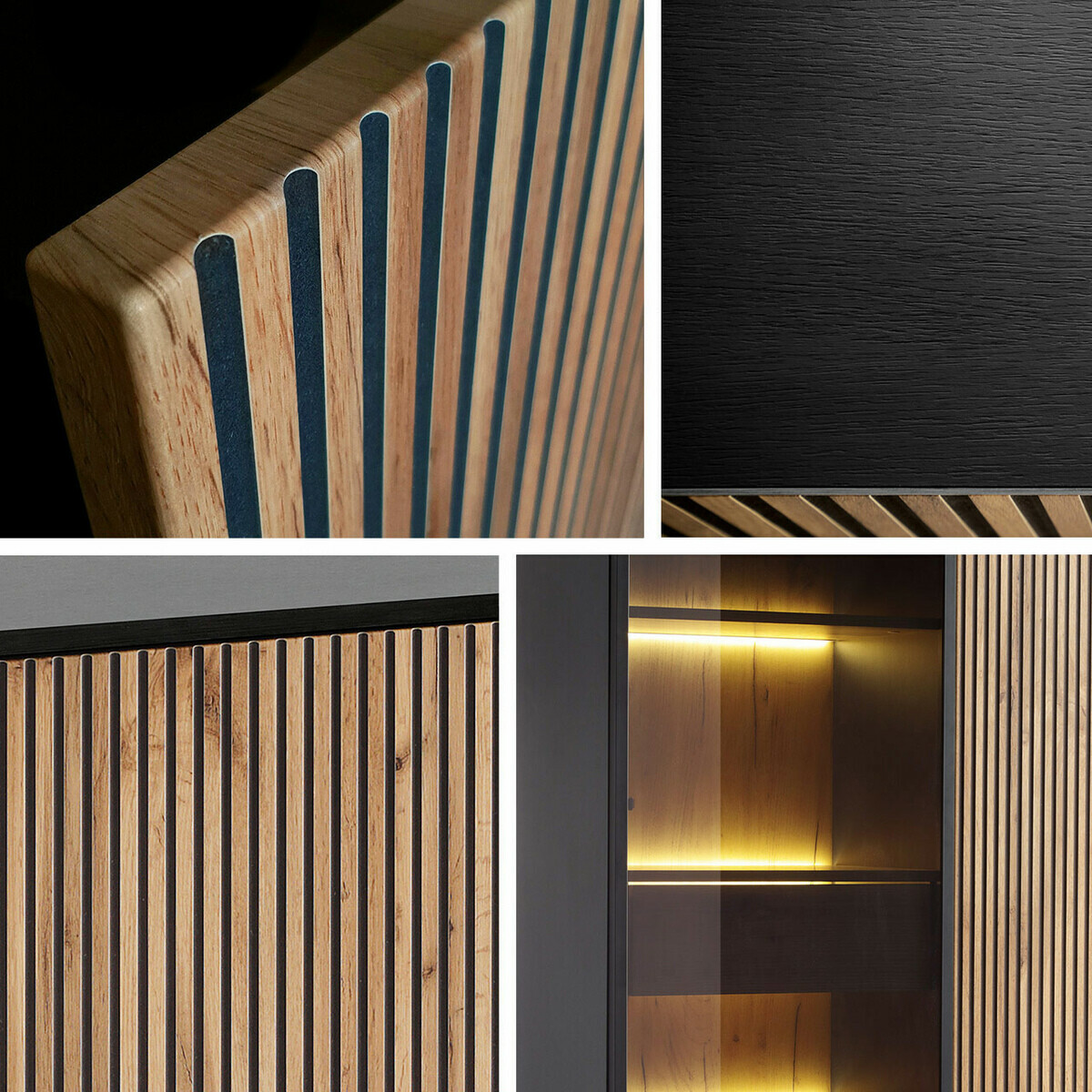 Buffet Manal (Noir + Chêne wotan)