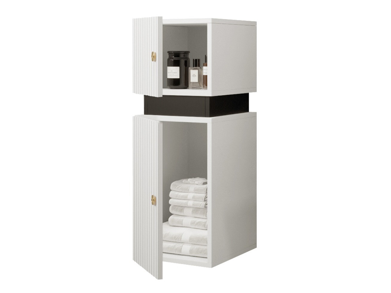 Armoire de toilette murale Hartford K101 (Blanc + Noir)