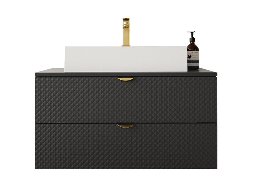 Armoire de salle de bains murale pour lavabo Matrix (Noir)
