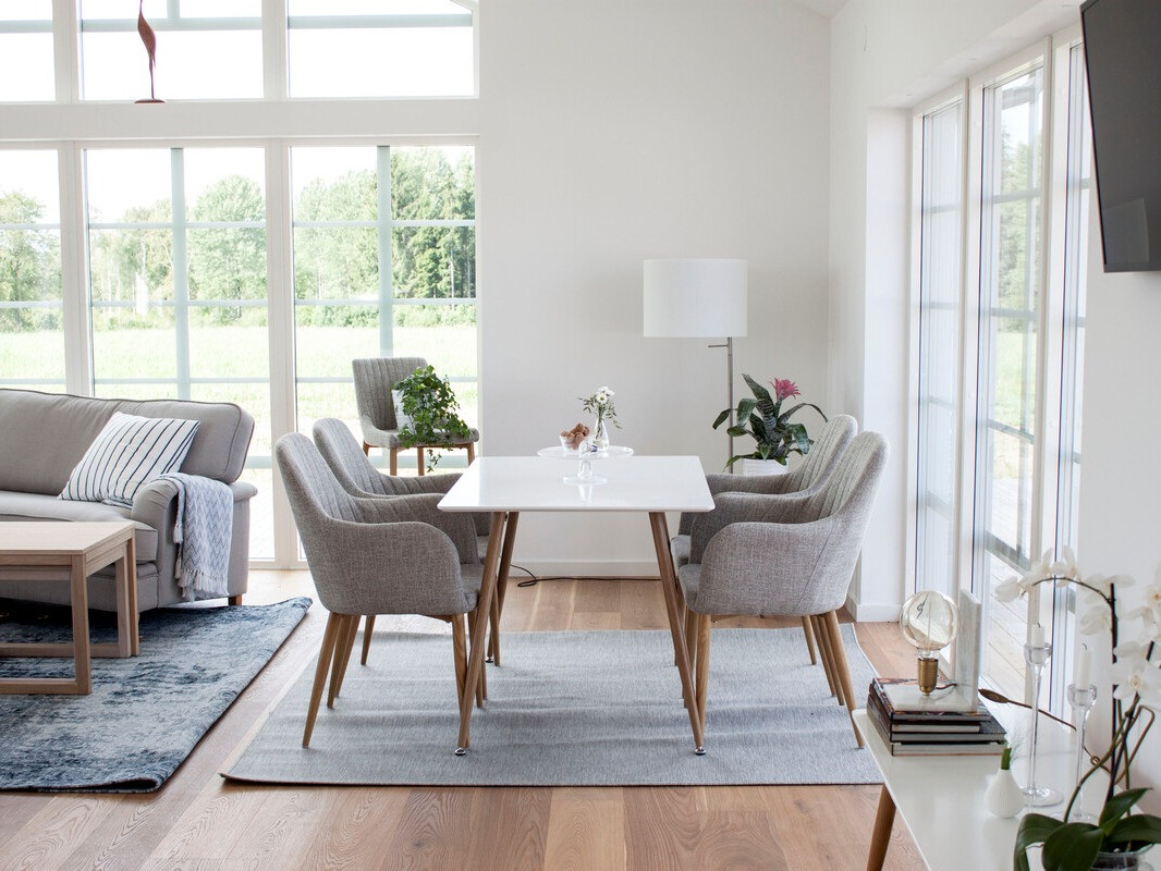 Table Dallas 4306 (Blanc brillant + Clair bois)