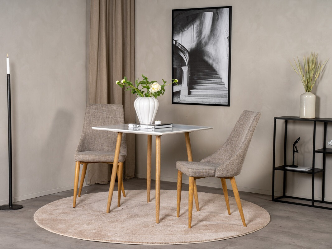 Table Dallas 4310 (Blanc + Clair bois)