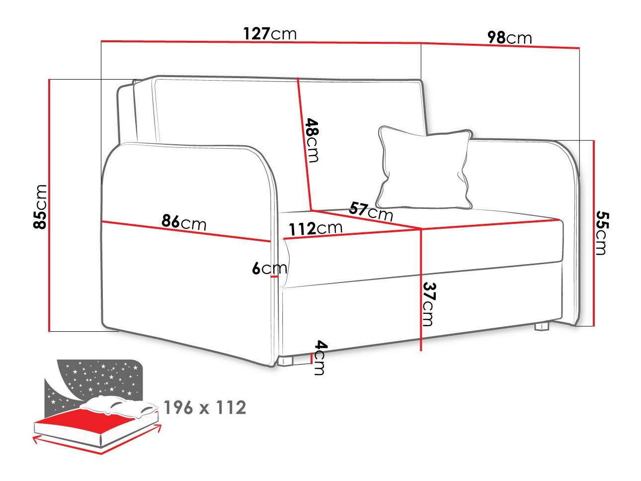 Canapé convertible Lirael II (Mono 232)