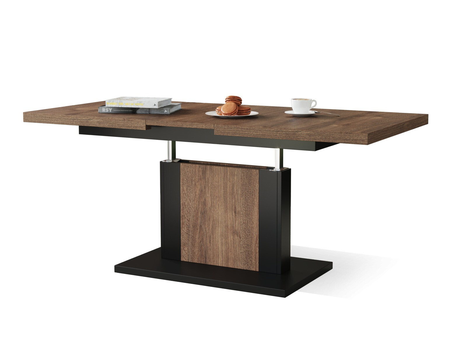 Table basse transformateur Glendale 103 (Chêne foncé + Noir)