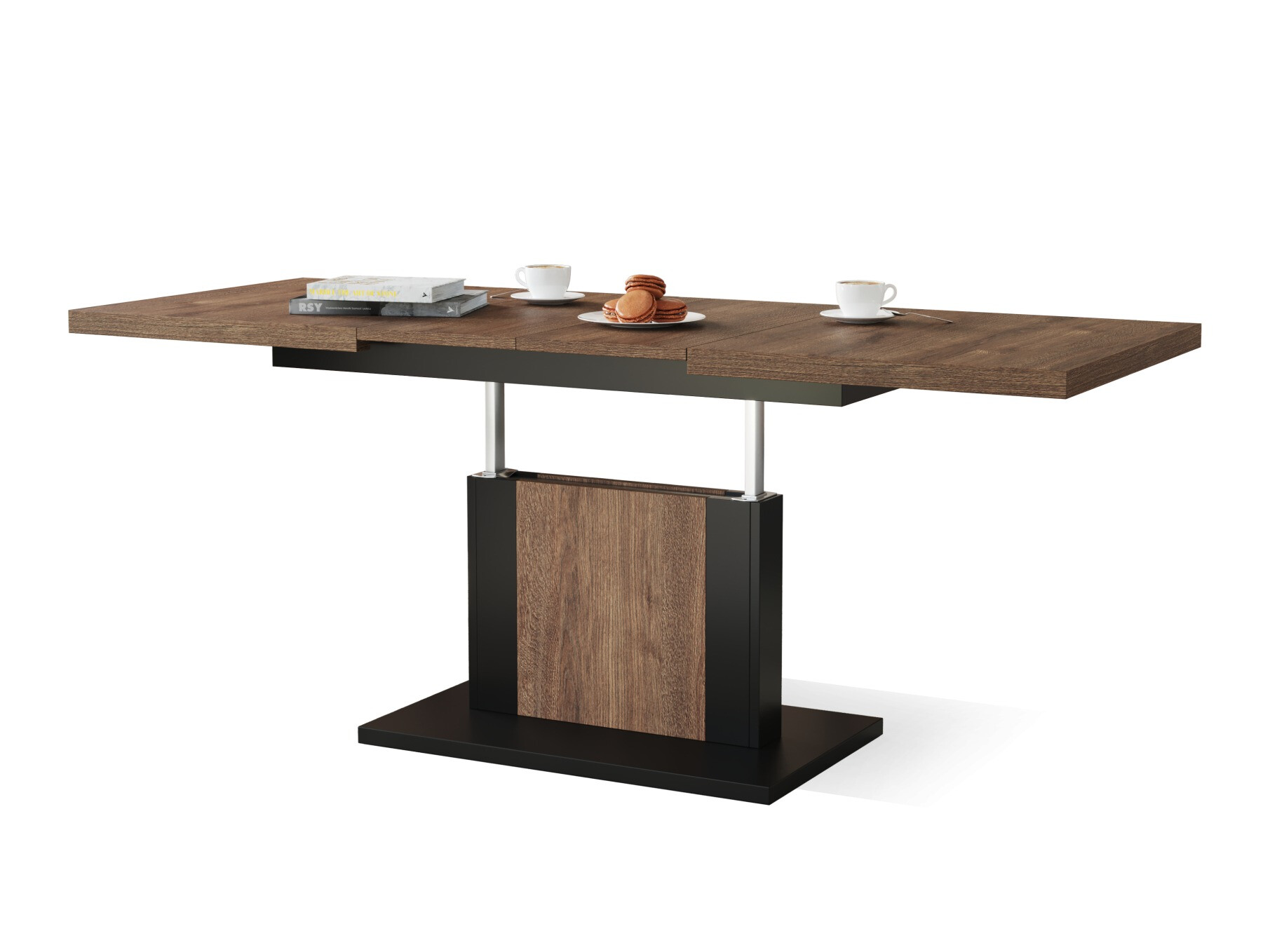 Table basse transformateur Glendale 103 (Chêne foncé + Noir)