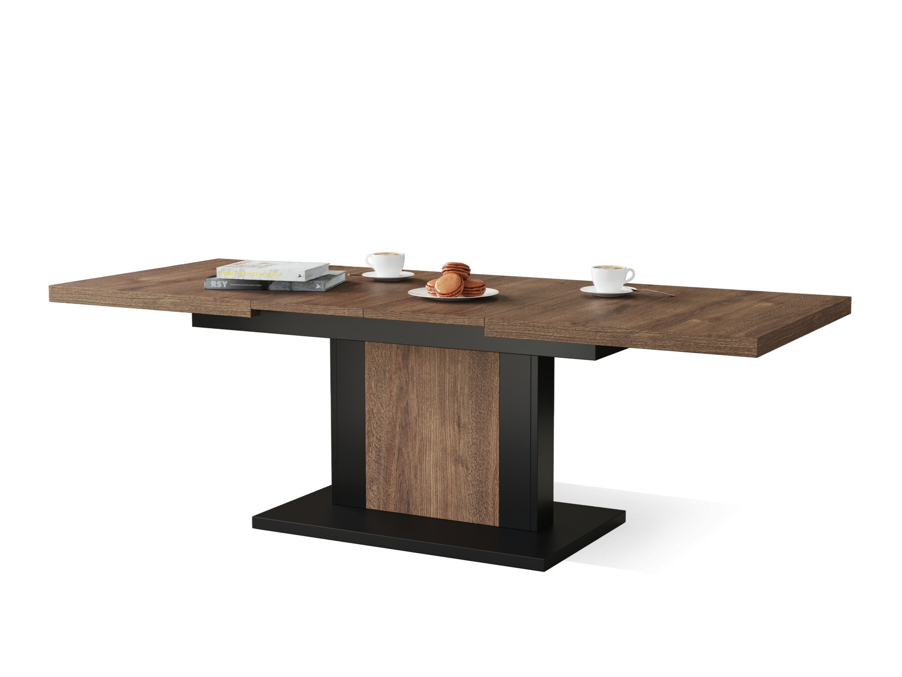 Table basse transformateur Glendale 103 (Chêne foncé + Noir)