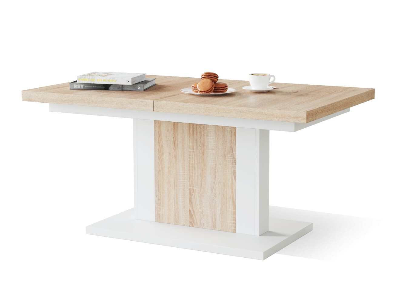 Table basse transformateur Glendale 103 (Sonoma chêne + Blanc)